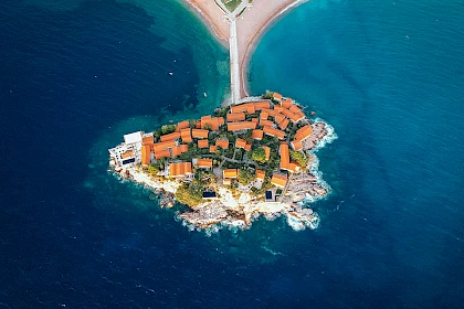 St Stefan aerial Montenegro