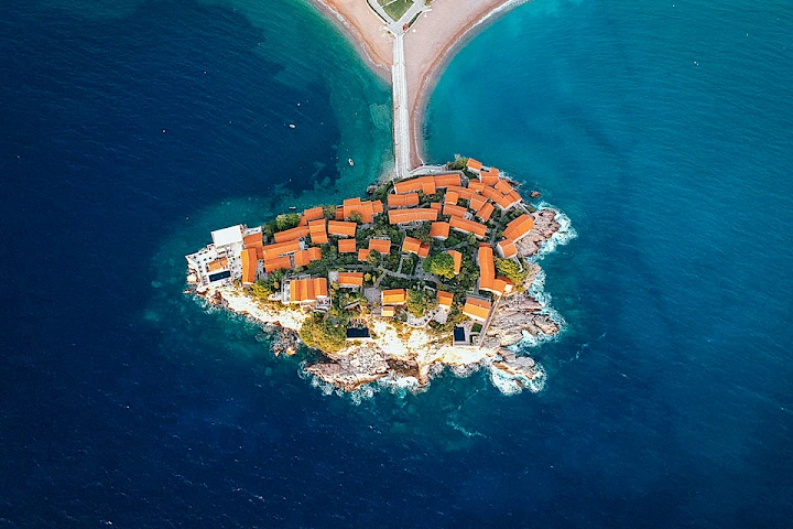 St Stefan aerial Montenegro