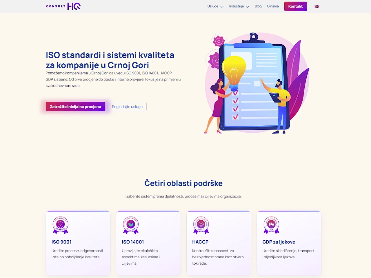 ConsultHQ sajt - ISO standardi i sistemi kvaliteta