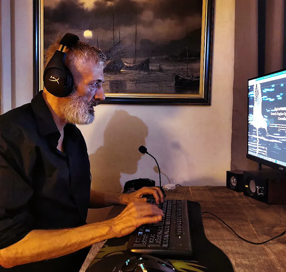 Miljan Vujosevic working at a desk